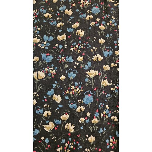 Zara Basic Black Dress XS Flowy Flounce Sleeves Black Floral Ruffles Whimsy Goth - Picture 5 of 12